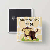 Big Brother Baby shower Button met aap (Voorkant /achterkant)