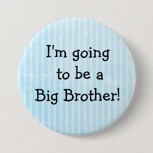 'Big Brother'-Button Blue Birth Announcement-pinco Ronde Button 7,6 Cm
