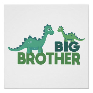 Big Brother dinosaur cartoon Perfect Poster