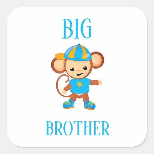 Big Brother Dpress Monkey - aangepaste tekst Vierkante Sticker (Voorkant)