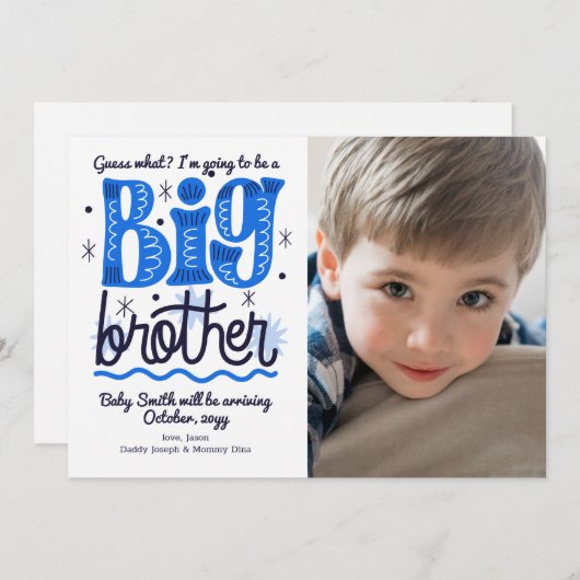 Big Brother Faire-part de grossesse (Devant / Derrière)