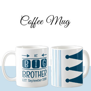 Big Brother initialen est. maand jaar blauw Koffiemok