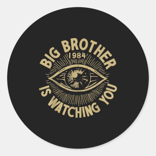 Big Brother Is Watching You  Ronde Sticker (Voorkant)
