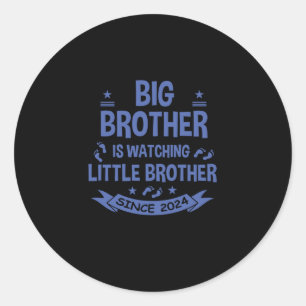 Big Brother kijken naar Little Brother 2024 Baby Ronde Sticker
