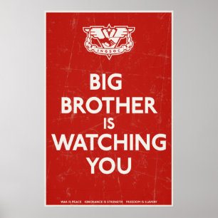 Big Brother kijkt naar je afdrukken Poster