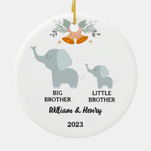 Big Brother & Little Brother Elephant, aangepaste Keramisch Ornament