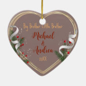 Big Brother Little Sister Love Custom Photo Keramisch Ornament (Achterkant)