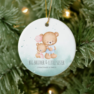 Big Brother Little Sister Siblings First Kerstmis Keramisch Ornament