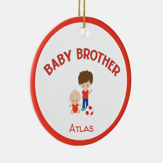 Big Brother met Baby Brother Baby's Jaar Keramisch Ornament (Rechts)