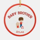 Big Brother met Baby Brother Baby's Jaar Keramisch Ornament (Voorkant)