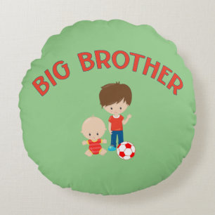 Big Brother met Baby Brother Round Pillow Rond Kussen