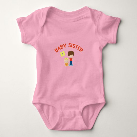 Big Brother met Baby zuster Proud Sibling Romper (Voorkant)