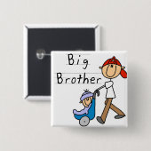 Big Brother met kleine broer Vierkante Button 5,1 Cm (Voorkant /achterkant)