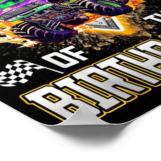 Big Brother Of The Birthday Boy Monster Truck Birt Poster (Hoek)
