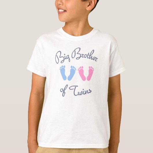 Big Brother of Twins Voetafdrukken T-shirt (Voorkant)