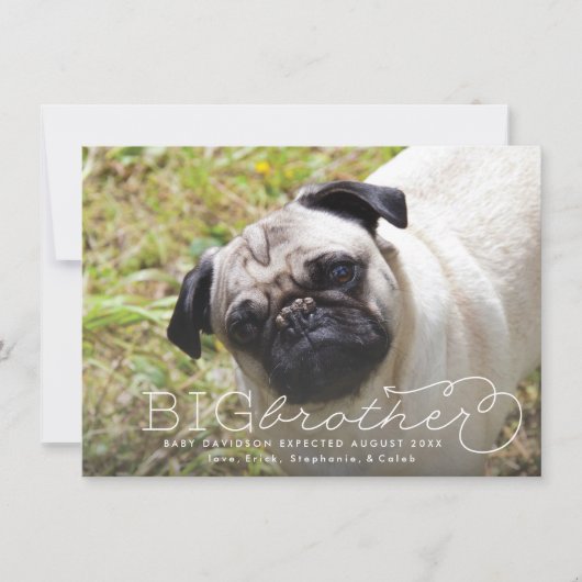 Big Brother Photo Pet Pregancy Faire-part (Devant)