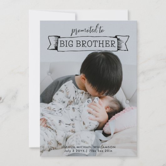 Big Brother Sibling Faire-part de naissance 2 Phot (Devant)