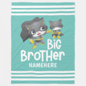 Big Brother Superheld Cat Illustratie Aangepaste n Fleece Deken (Voorkant)