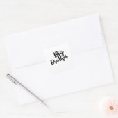 Big Brother text in Cursive Black style Vierkante Sticker (Envelop)