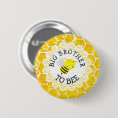 Big Brother to Bee Baby shower Button (Voorkant /achterkant)