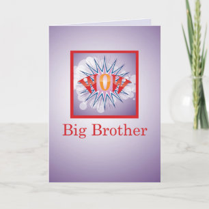 Big Brother van Baby Zuster, gefeliciteerd WOW! Kaart