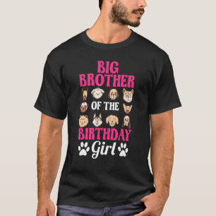 Big Brother van het meisje van de geboorte Dog Paw T-shirt