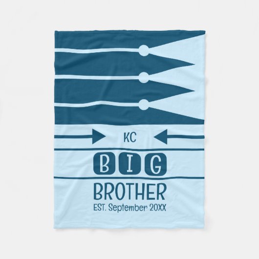 Big Brother vastgestelde datum initialen blauw Fleece Deken (Voorkant)