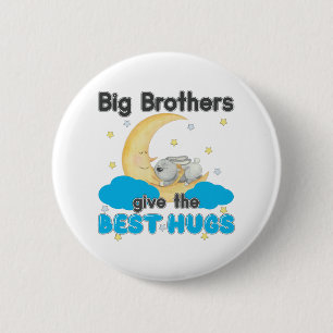 Big Brothers Geef de Beste Knuffels - Bunny Moon Ronde Button 5,7 Cm