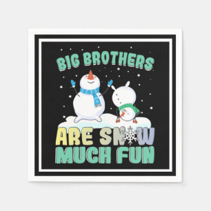 Big Brothers zijn Snow Much Fun - Holiday Snowman Servet
