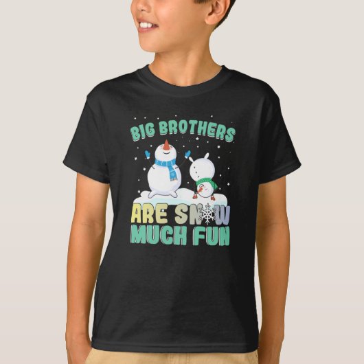 Big Brothers zijn Snow Much Fun - Holiday Snowman T-shirt (Voorkant)
