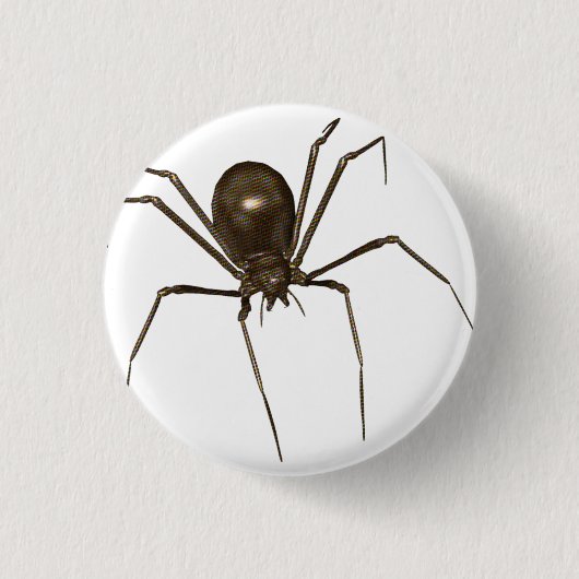 Big Brown 3D Halftone Spider Ronde Button 3,2 Cm (Voorkant)