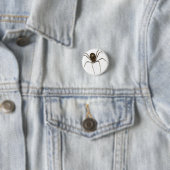 Big Brown 3D Halftone Spider Ronde Button 3,2 Cm (In situ)