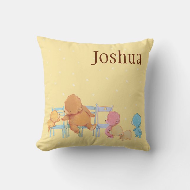 Big Brown Beer & Friends Share Four Chairs Kussen (Voorkant)