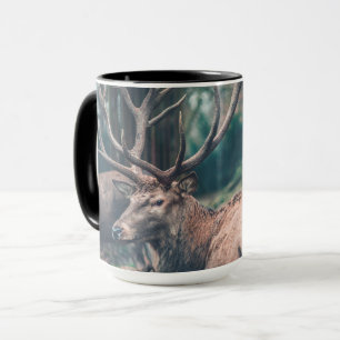 Big Brown Buck Deer met Grote Antlers Mok