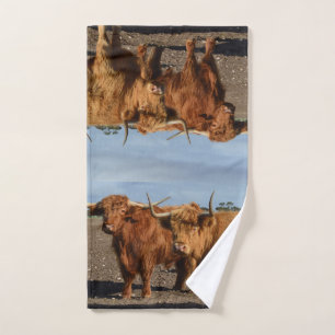 Big Brown Highland Koe, Handhanddoek Handdoek