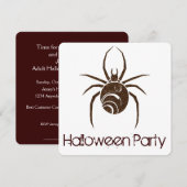 Big Brown Spider Halloween Party Invitation 2 (Devant / Derrière)