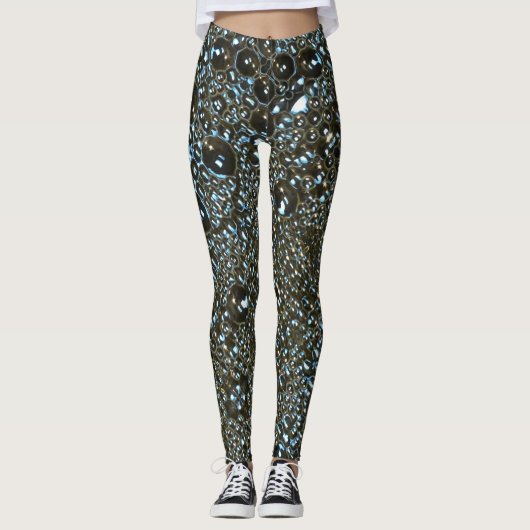 Big Bubbles natte look leggings (Voorkant)