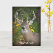 Big Buck Birthday Kaart (Gele Bloem)