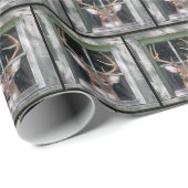 Big Buck Deer in Window Cadeaupapier (Rol Hoek)