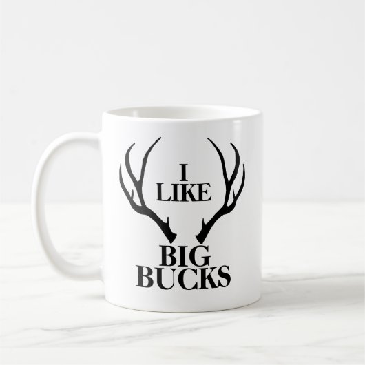 Big Buck Funny Hunting Coffee Mok (Links)