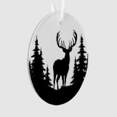 Big Buck Tussen Pine Tree Vector Ornament (voorkant)