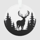 Big Buck Tussen Pine Tree Vector Ornament (achterkant)