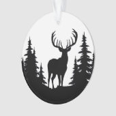 Big Buck Tussen Pine Tree Vector Ornament (voorkant)