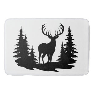 Big Buck Tussen Pine Trees Vector Badmat
