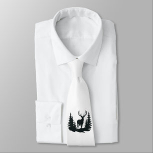 Big Buck Tussen Pine Trees Vector Stropdas