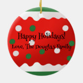 Big Bulbs Gepersonaliseerd Grappige Kerstboom Keramisch Ornament (Achterkant)