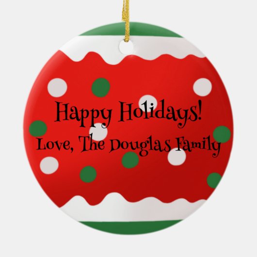 Big Bulbs Gepersonaliseerd Grappige Kerstboom Keramisch Ornament (Achterkant)