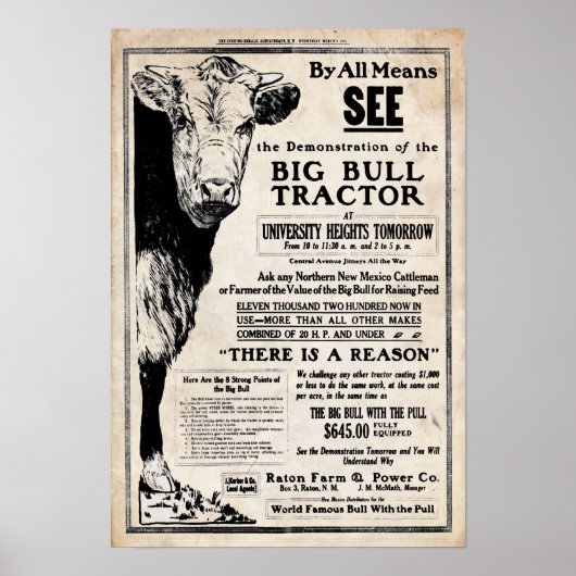 Big Bull Tractor Print (Voorkant)