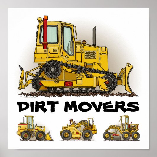 Big Bulldozer Dozers Dirt Movers Poster Print (Voorkant)