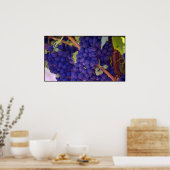 Big Bunch van Juicy Paarse druiven Poster (Keuken)